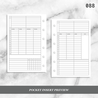 088: Weekly Timed Schedule w/ Categories & Tracker Wo2P