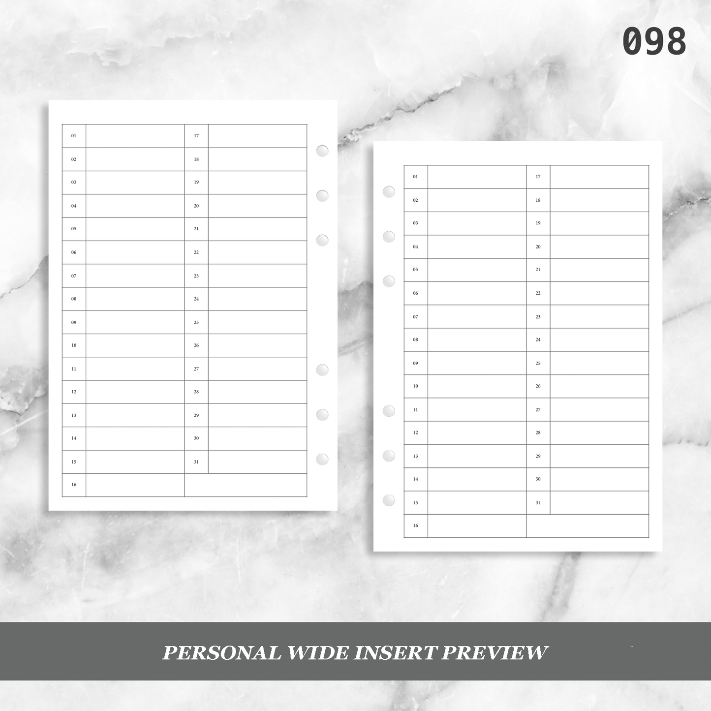 098: Monthly List Format Mo1P