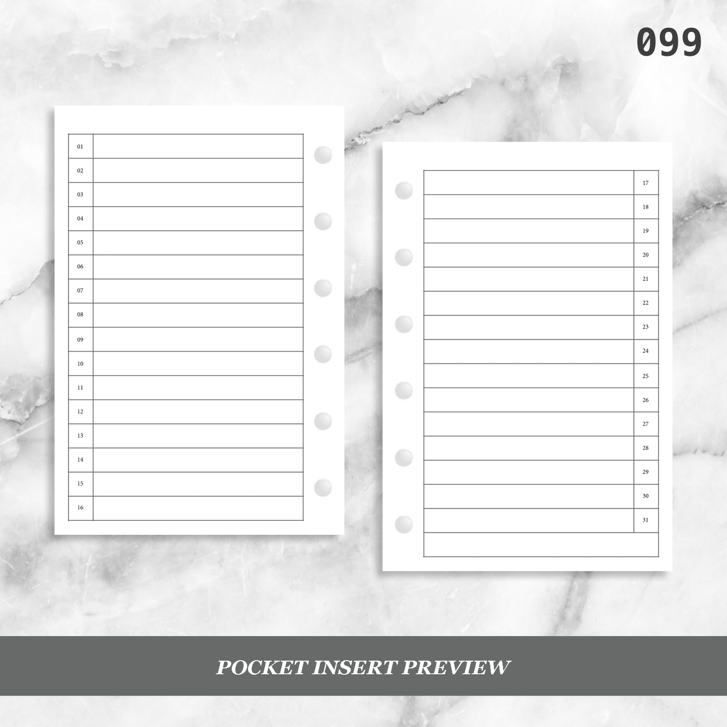 099: Monthly List Format Mo2P
