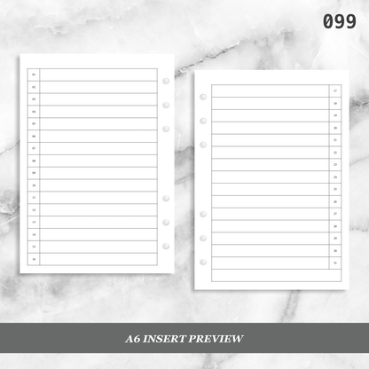 099: Monthly List Format Mo2P