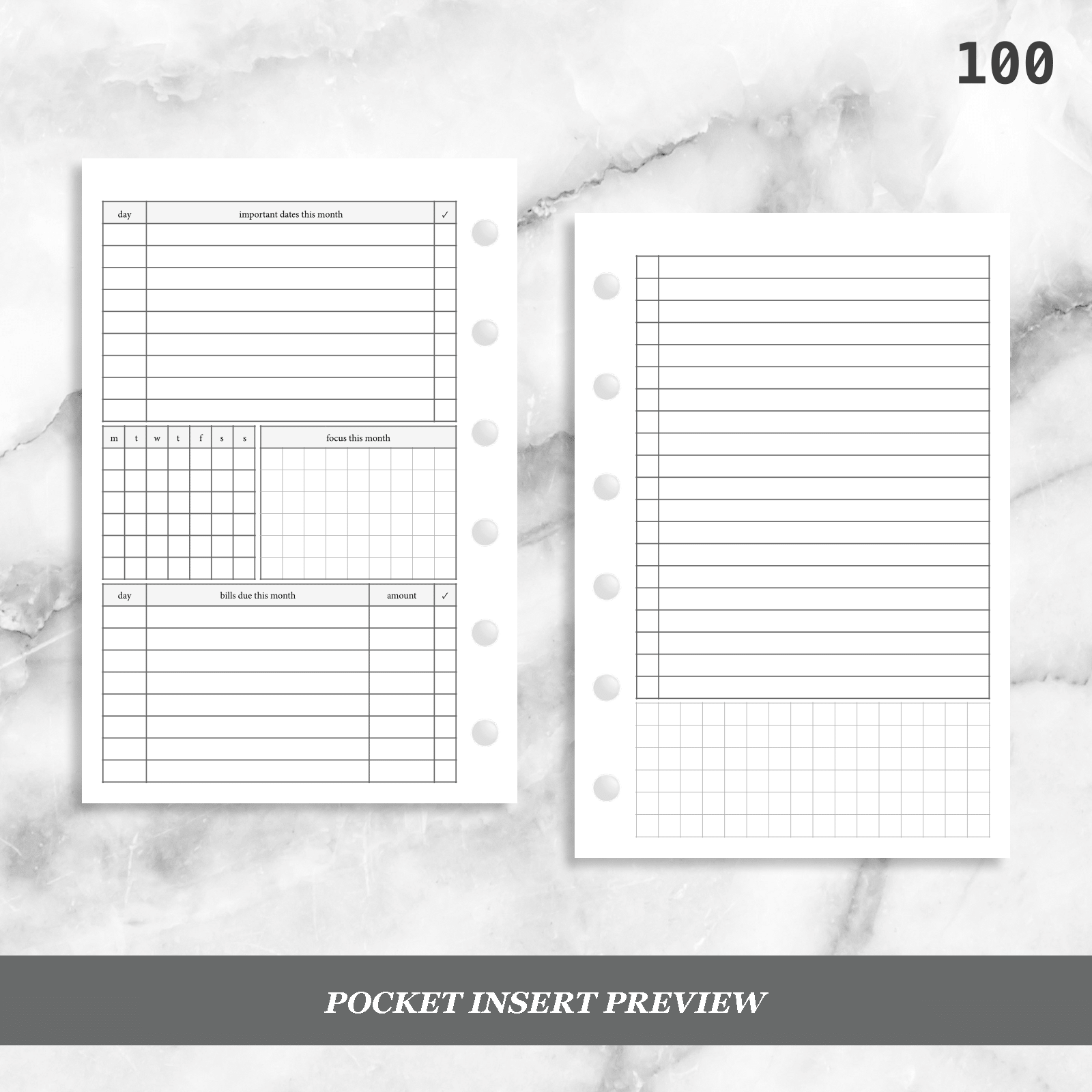 planner-insert-100-monthly-overview-w-focus-bills-peanuts-planner-co for Free Printable Inserts For Filofax Planner Insert 100: Monthly Overview w/ Focus & Bills – Peanuts Planner Co. for Free Printable Inserts For Filofax