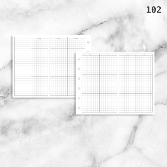 102: Foldout Grid Monthly Mo4P Mo2P