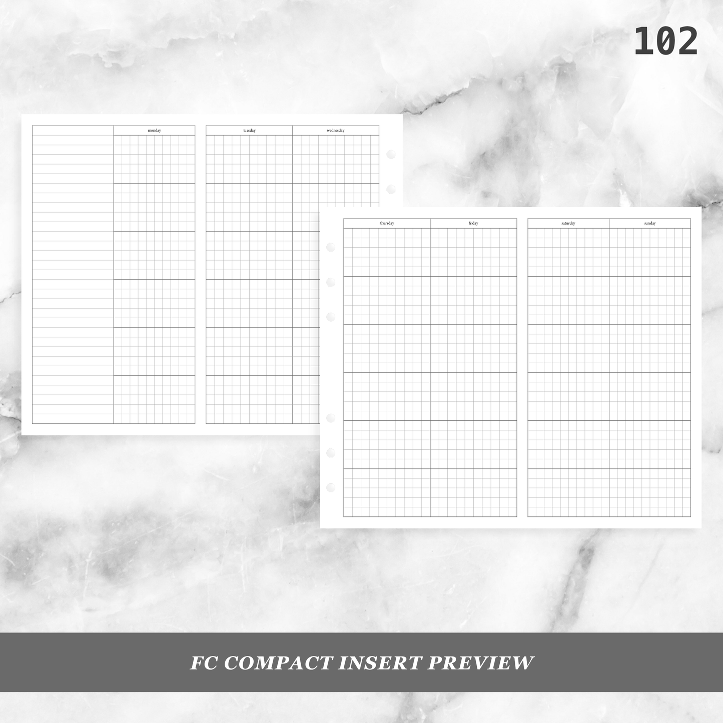 102: Foldout Grid Monthly Mo4P Mo2P