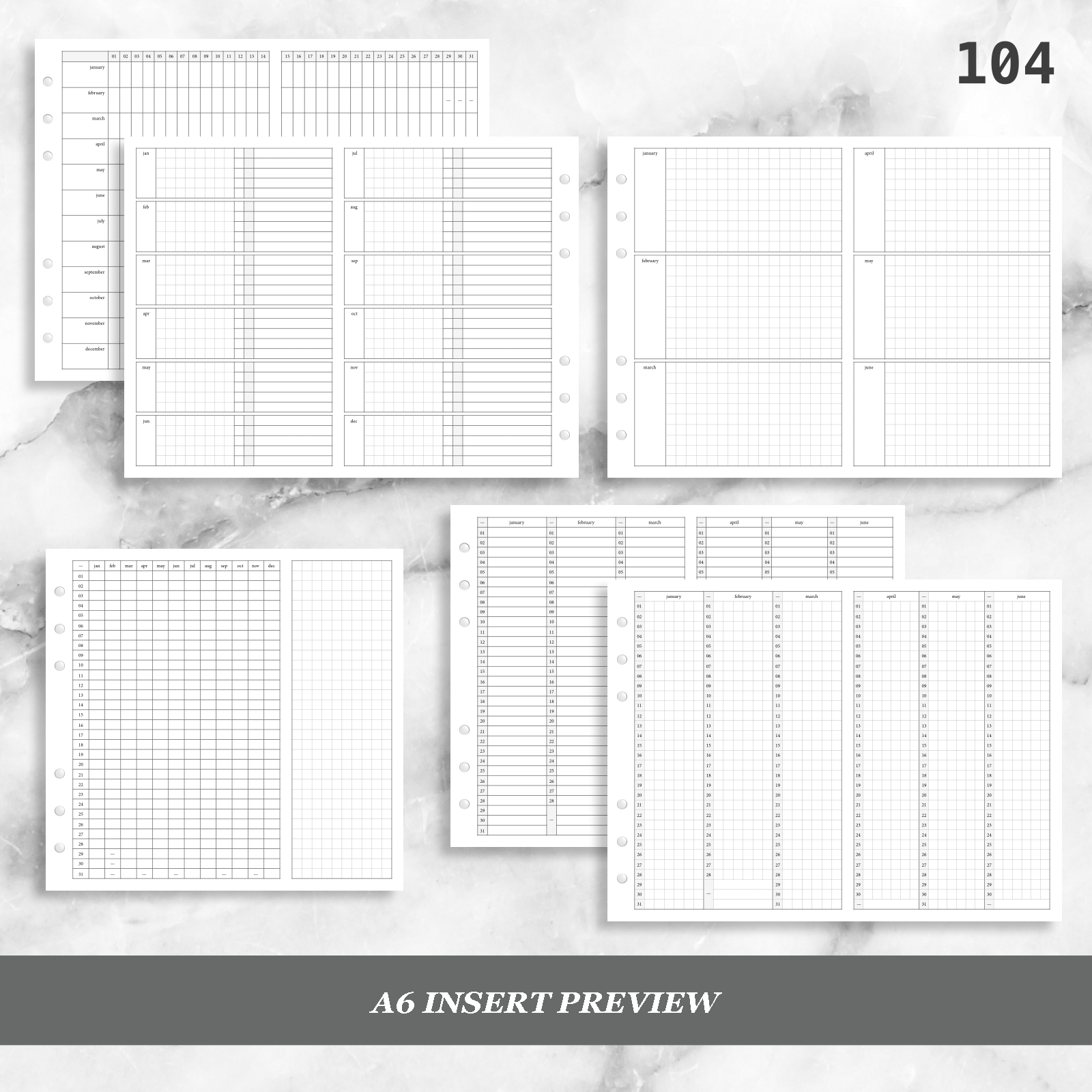 Planner Insert 104: Yearly BASE Bundle USE ANY YEAR – Peanuts Planner Co.