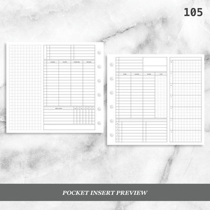 105: Foldout Timed Schedule Weekly Categories w/ Tracker Wo2P