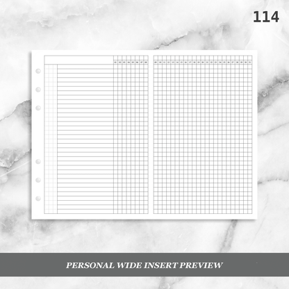 114: Daily Monthly Habit Tracker Foldout