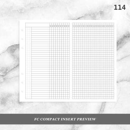 114: Daily Monthly Habit Tracker Foldout