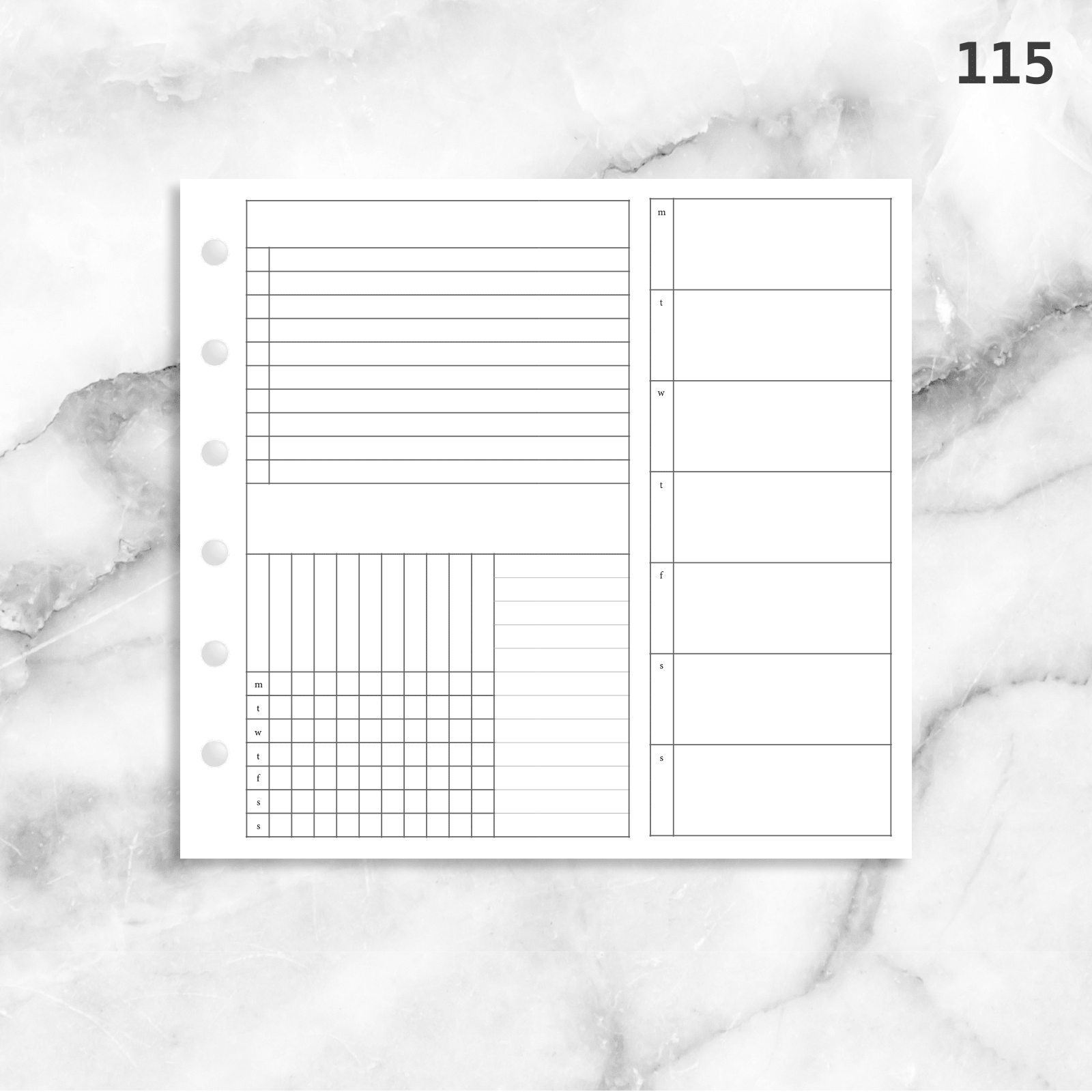 Planner Insert 115: Foldout Weekly w/ Tracker Wo1P – Peanuts Planner Co.