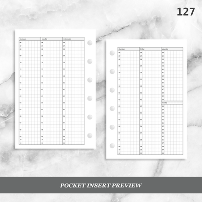 127: Vertical Weekly Timed Schedule Grid Columns Wo2P