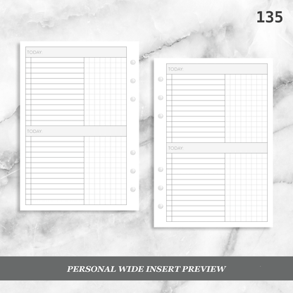 135: Daily Tasks & Grid Notes 2Do1P