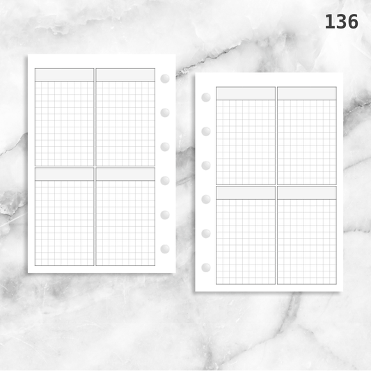 136: Four Vertical Grid Boxes