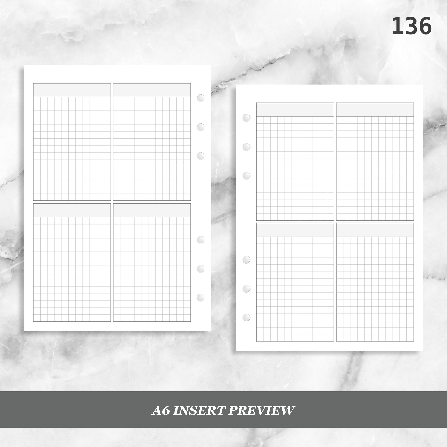 136: Four Vertical Grid Boxes