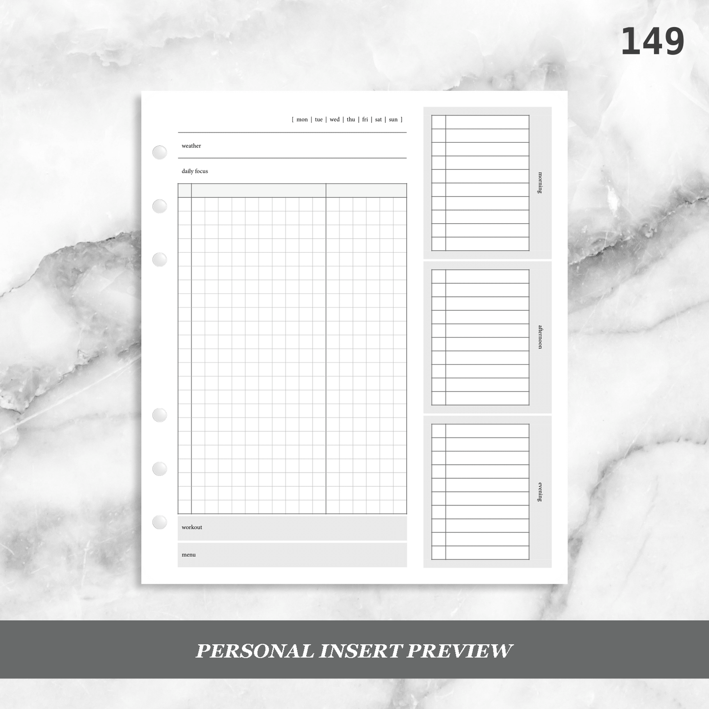 149: Foldout Grid Daily Morning Afternoon Evening Do1P