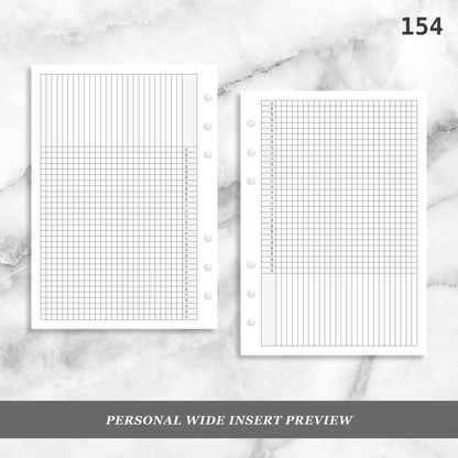 154: Compact Horizontal Monthly Daily Habit Tracker Mo1P