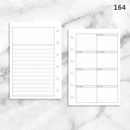 164: Lightly Lined Vertical Weekly Wo1P Wo2P w/ Running Tasks List & Notes