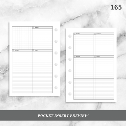 165: Lightly Lined Vertical Weekly Wo2P w/ Tasks & Notes