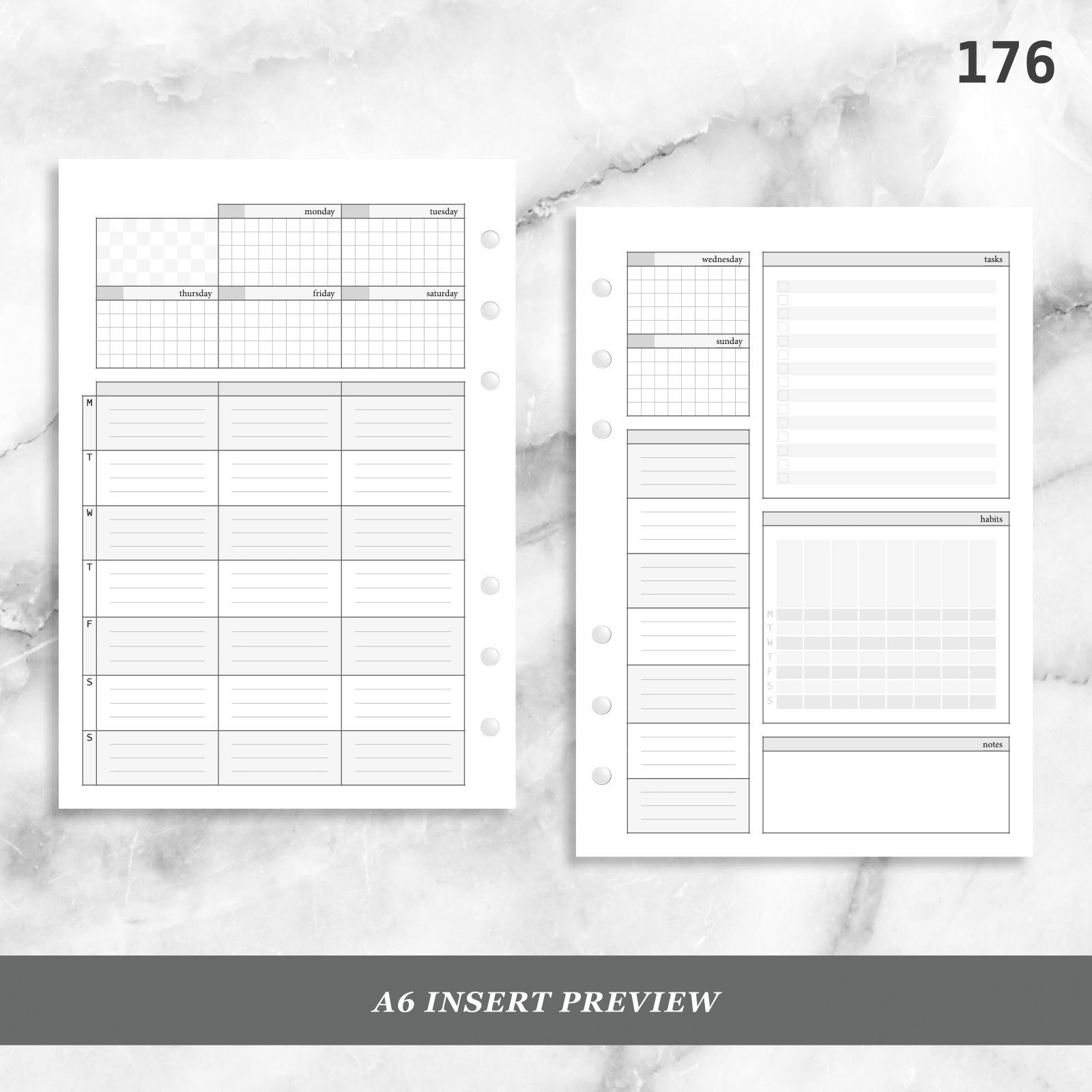 Planner Insert 176: Small Weekly Wo2P w/ Categories – Peanuts Planner Co.