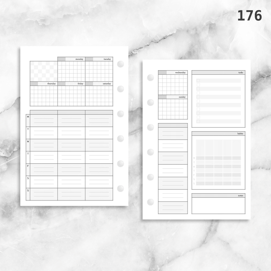 2024 WEEKLY Planner Insert Dated WO2P Vertical Border Lined, May Paper Co.