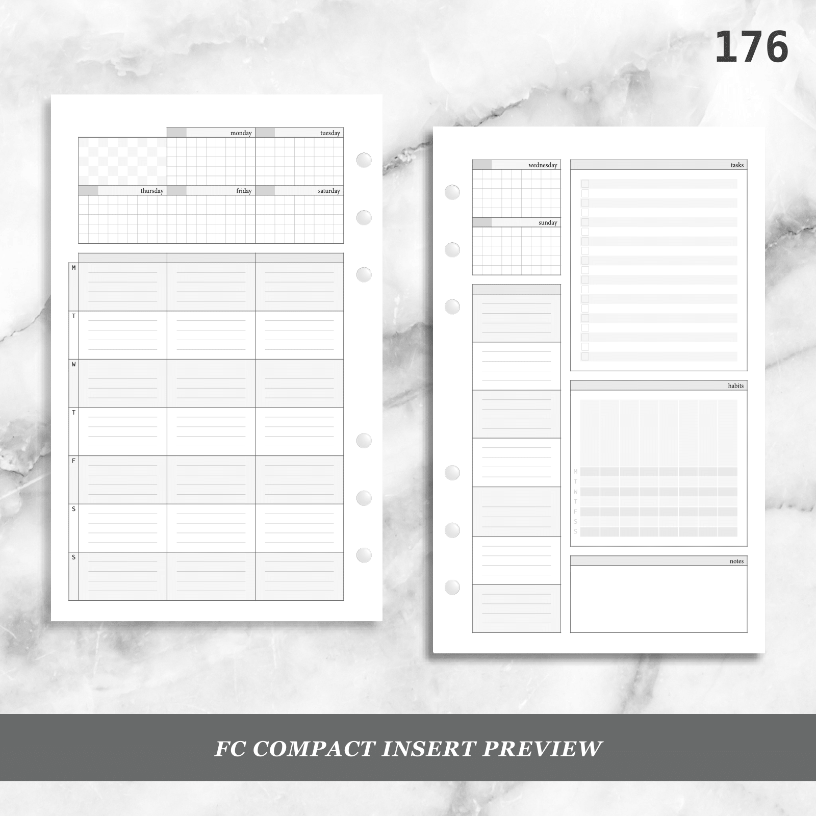 Planner Insert 176: Small Weekly Wo2P w/ Categories – Peanuts Planner Co.
