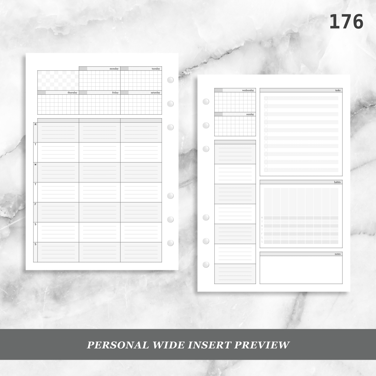 Planner Insert 176: Small Weekly Wo2P w/ Categories – Peanuts Planner Co.